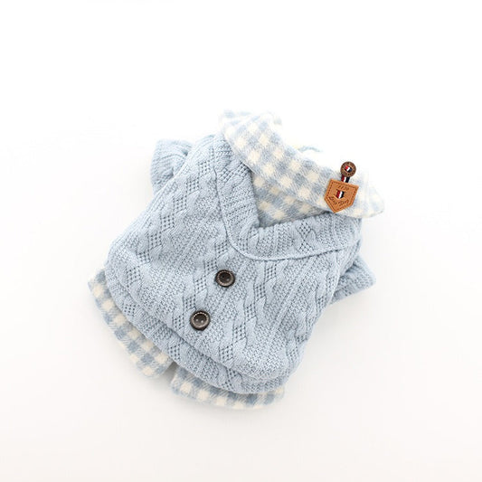 Woven Style Sweater w/ Buttons for Small Dogs