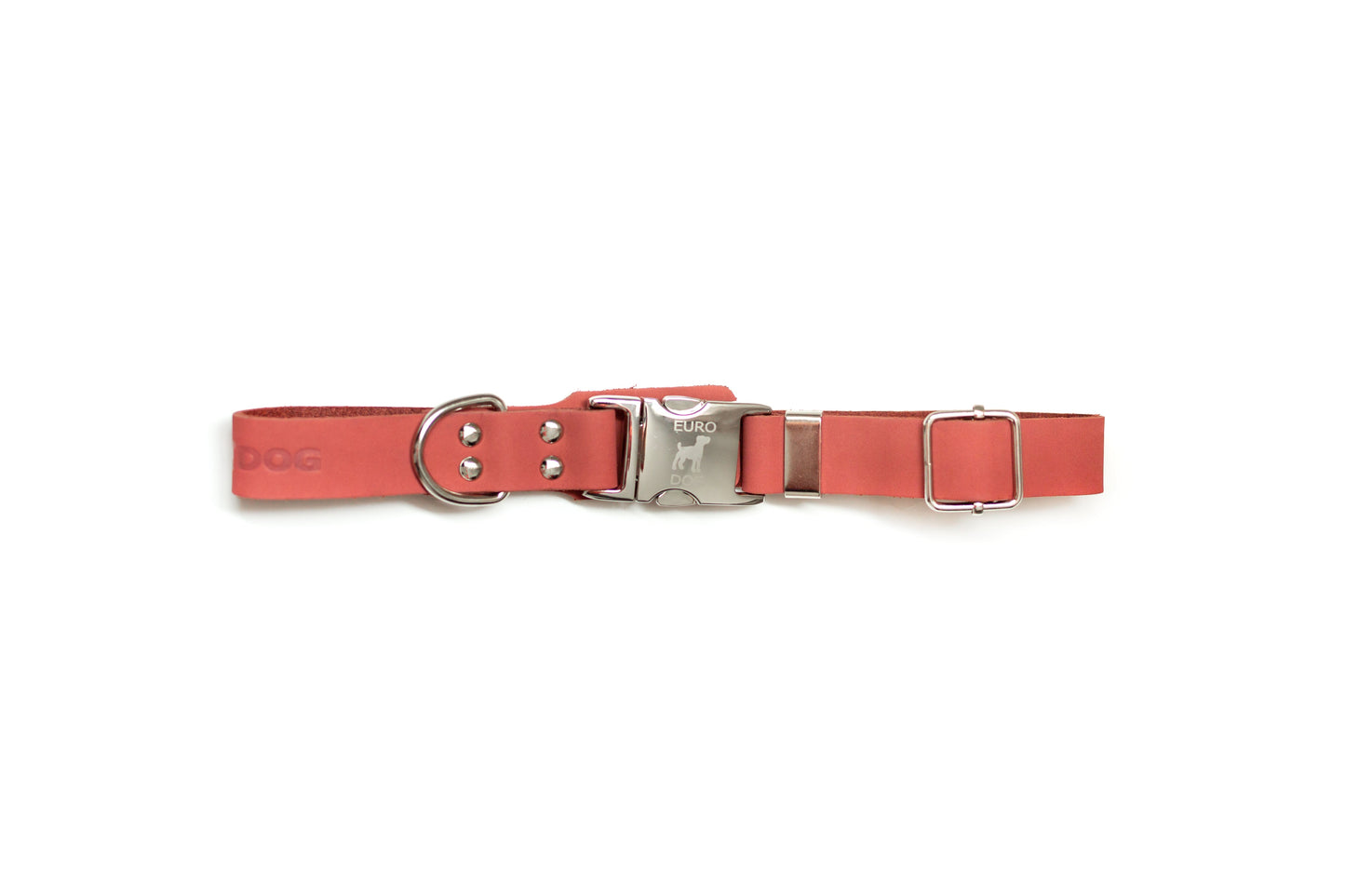 Modern Style Quick-Release Leather Dog Collar - Coral Reef