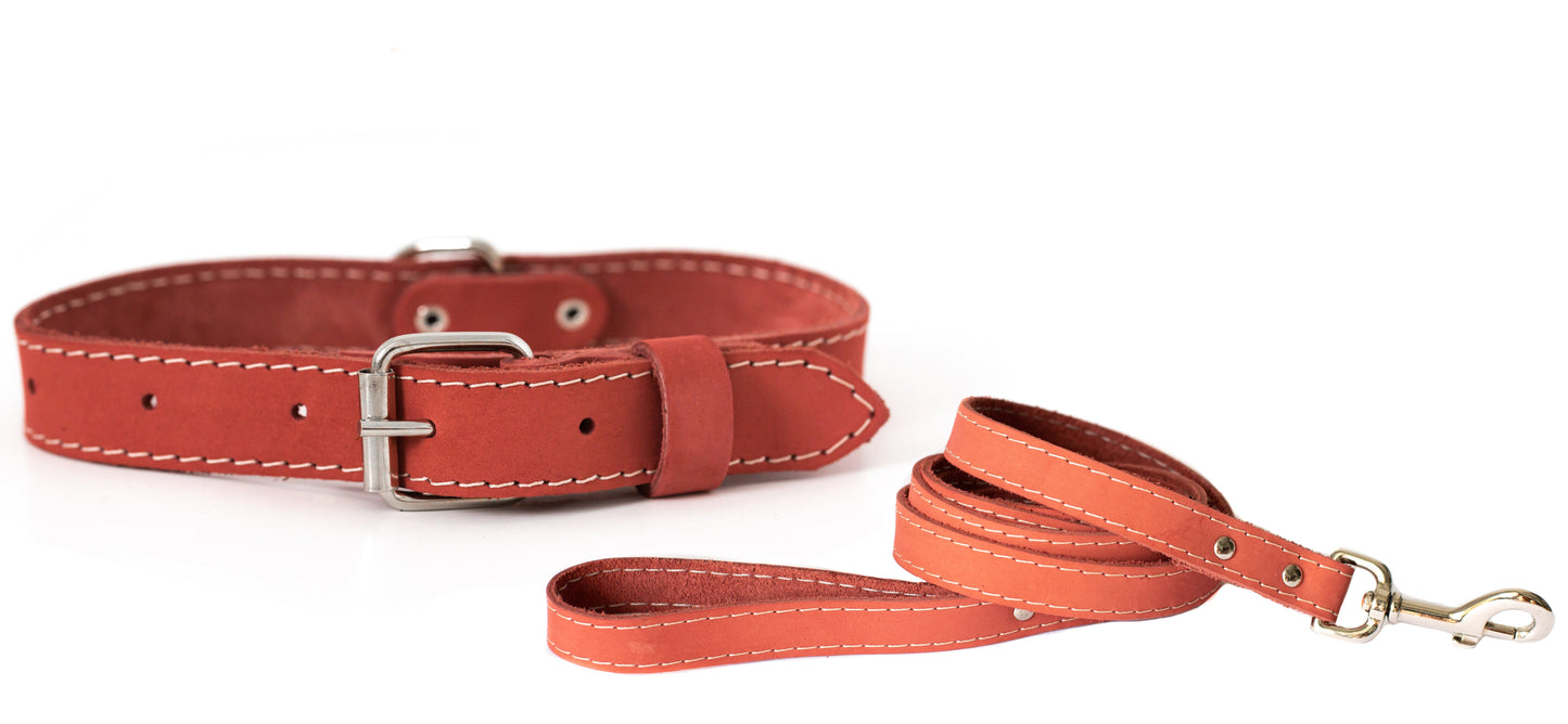 Collar + Leash Set - Classic Strap Pro Line Leather