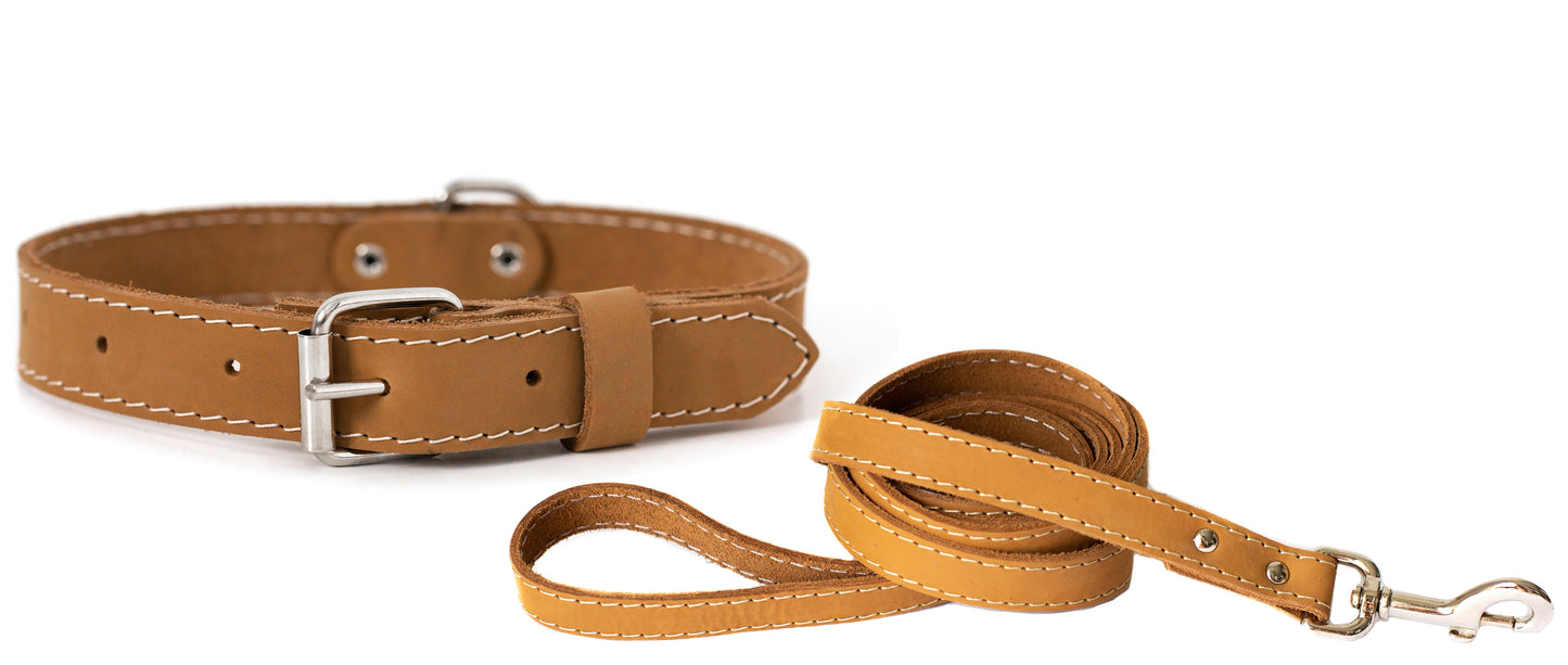 Collar + Leash Set - Classic Strap Pro Line Leather
